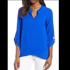 Gibson Royal Blue Long Sleeve V-Neck